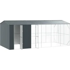 VIDAXL - Cage pour oiseaux anthracite 645 x 310 x 247 cm acier galvanisé