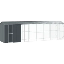 VIDAXL - Cage pour oiseaux anthracite 860 x 208 x 247 cm acier galvanisé