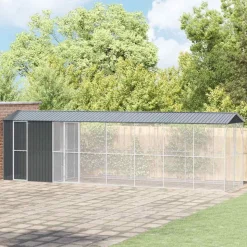 VIDAXL - Cage pour oiseaux anthracite 860 x 208 x 247 cm acier galvanisé