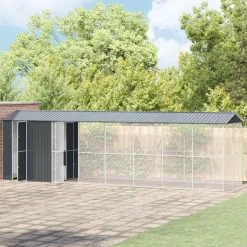 VIDAXL - Cage pour oiseaux anthracite 860 x 208 x 247 cm acier galvanisé