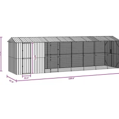 VIDAXL - Cage pour oiseaux anthracite 860 x 208 x 247 cm acier galvanisé