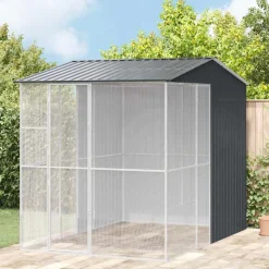 VIDAXL - Cage pour oiseaux anthracite 215 x 310 x 247 cm acier galvanisé