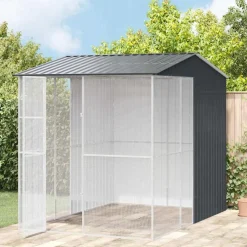 VIDAXL - Cage pour oiseaux anthracite 215 x 310 x 247 cm acier galvanisé