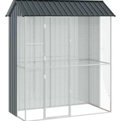 VIDAXL - Cage pour oiseaux anthracite 215 x 110 x 247 cm acier galvanisé