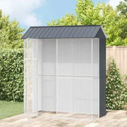 VIDAXL - Cage pour oiseaux anthracite 215 x 110 x 247 cm acier galvanisé