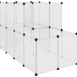VIDAXL - Cage pour petits animaux transparent 142x74x93 cm pp et acier