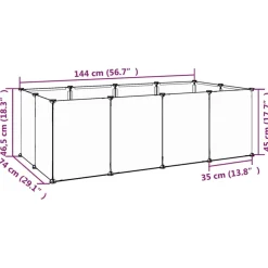 VIDAXL - Cage pour petits animaux transparent 144x74x46,5 cm pp et acier