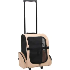 VIDAXL - Chariot polyvalent pliable pour animaux de compagnie beige
