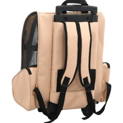 VIDAXL - Chariot polyvalent pliable pour animaux de compagnie beige