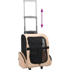 VIDAXL - Chariot polyvalent pliable pour animaux de compagnie beige