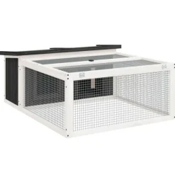 VIDAXL - Clapier gris 117,5x97x47,5 cm bois de pin massif