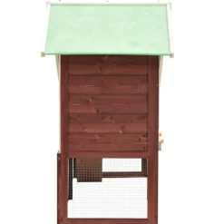 VIDAXL - Clapier moka et blanc 140x63x120 cm bois de sapin massif