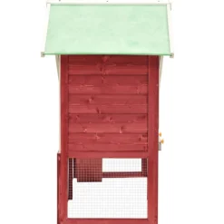 VIDAXL - Clapier rouge et blanc 140x63x120 cm bois de sapin massif