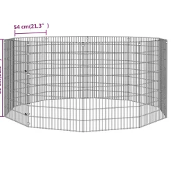 VIDAXL - Enclos d'animaux en liberté 10 panneaux 54x80 cm fer galvanisé