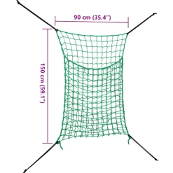 VIDAXL - Filet à foin 2 pcs rectangulaire 0,9 x 1,5 m pp