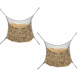 VIDAXL - Filets à foin 2 pcs rectangulaire noir 100x90 cm pp