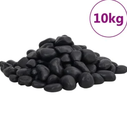 VIDAXL - Galets polis 10 kg noir 2-5 cm