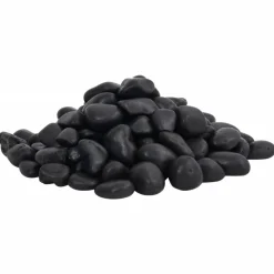 VIDAXL - Galets polis 10 kg noir 2-5 cm