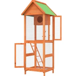 VIDAXL - Maison à oiseaux marron 60x58,5x160 cm bois massif de pin