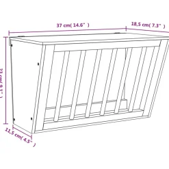 VIDAXL - Mangeoire à foin pour lapins 37x18,5x23 cm bois massif sapin