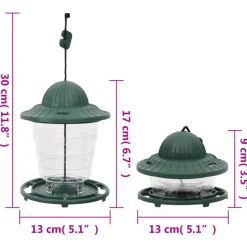 VIDAXL - Mangeoires pour oiseaux 3 pcs vert foncé 13x13x17 cm