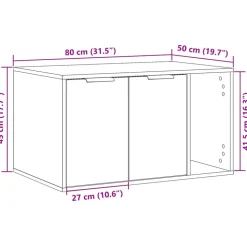 VIDAXL - Meuble de bac à litière pour chat sonoma gris bois d'ingénierie