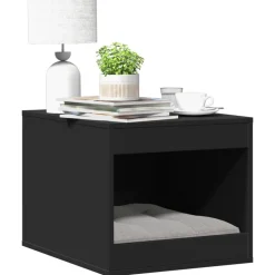 VIDAXL - Meuble de bac à litière pour chat noir bois d'ingénierie