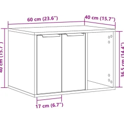 VIDAXL - Meuble de bac à litière pour chat chêne sonoma bois ingénierie