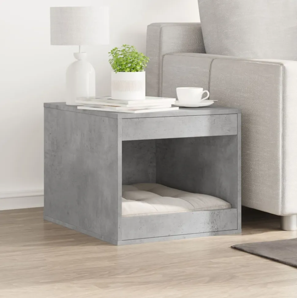 VIDAXL - Meuble de bac à litière pour chat gris béton bois d'ingénierie