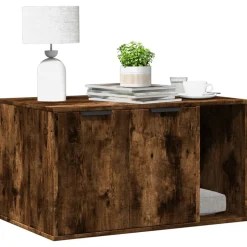 VIDAXL - Meuble de bac à litière pour chat chêne fumé bois d'ingénierie