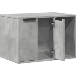 VIDAXL - Meuble de bac à litière pour chat gris béton bois d'ingénierie