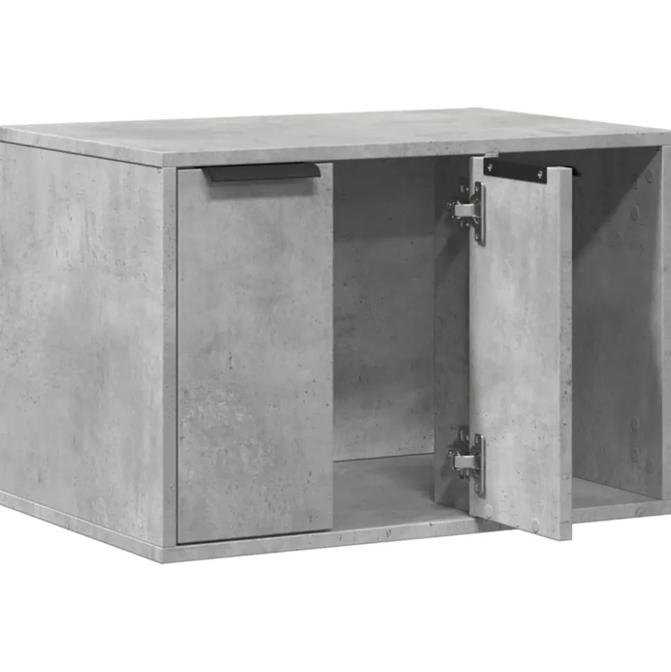 VIDAXL - Meuble de bac à litière pour chat gris béton bois d'ingénierie