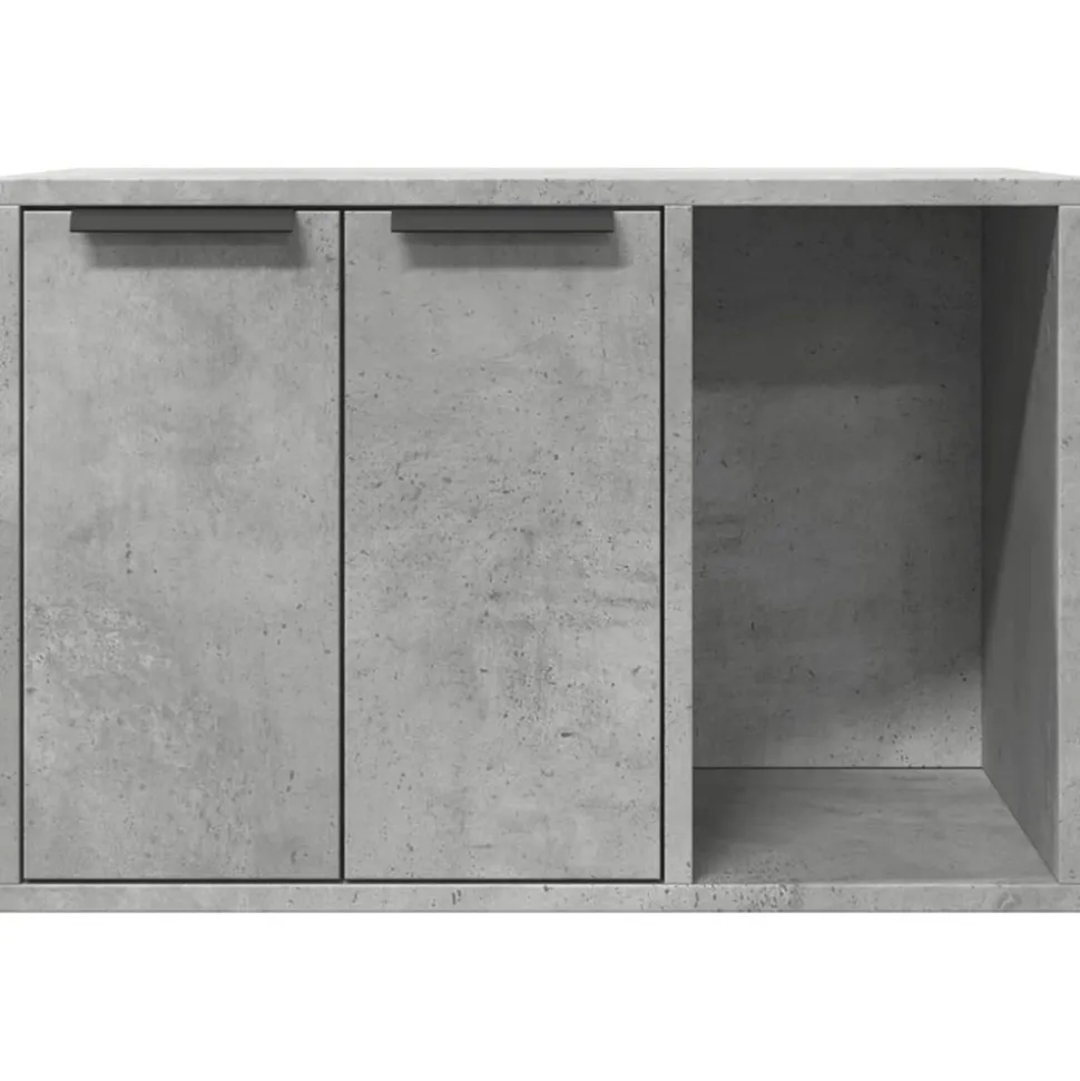 VIDAXL - Meuble de bac à litière pour chat gris béton bois d'ingénierie