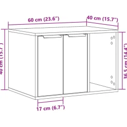 VIDAXL - Meuble de bac à litière pour chat gris béton bois d'ingénierie