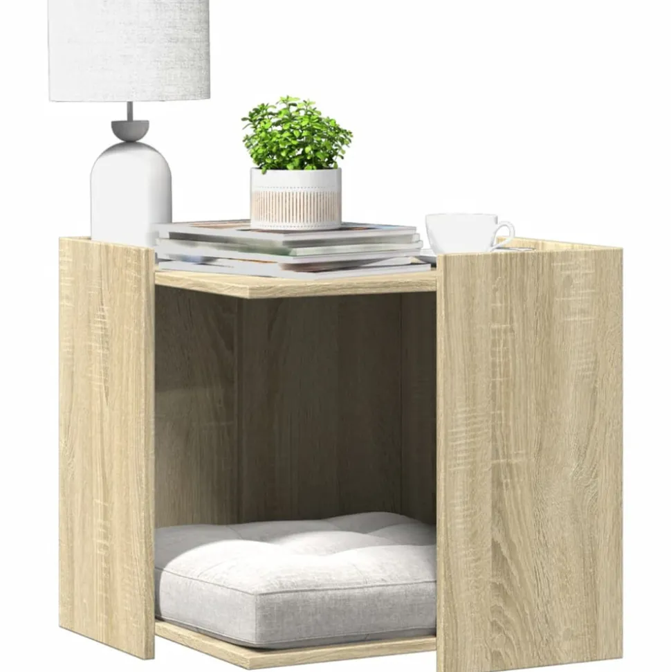 VIDAXL - Meuble de bac à litière pour chat chêne sonoma bois ingénierie