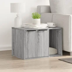 VIDAXL - Meuble de bac à litière pour chat sonoma gris bois d'ingénierie