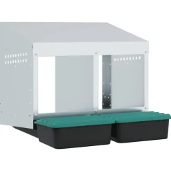 VIDAXL - Nichoir à poules 2 compartiments, fixation murale, acier galvanisé