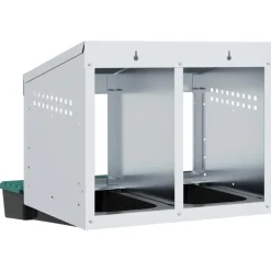 VIDAXL - Nichoir à poules 2 compartiments, fixation murale, acier galvanisé