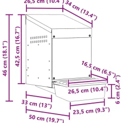 VIDAXL - Nichoir à poules1 compartiment, fixation murale, acier galvanisé