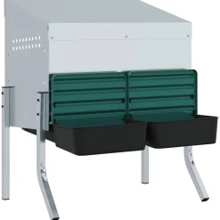 VIDAXL - Nichoir à poules2 compartiments avec pieds en acier galvanisé