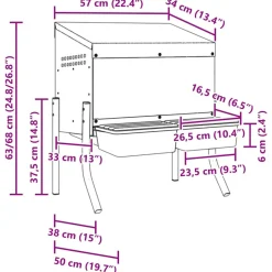 VIDAXL - Nichoir à poules2 compartiments avec pieds en acier galvanisé