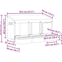 VIDAXL - Nichoir à poules3 compartiments, fixation murale, acier galvanisé