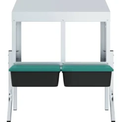 VIDAXL - Nichoir à poules2 compartiments avec pieds en acier galvanisé