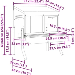 VIDAXL - Nichoir à poules2 compartiments avec pieds en acier galvanisé