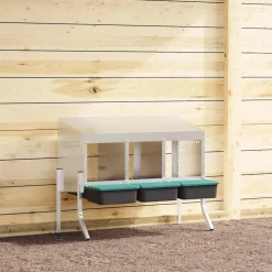 VIDAXL - Nichoir à poules3 compartiments avec pieds en acier galvanisé