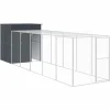 VIDAXL - Poulailler avec cour anthracite 165x659x181 cm acier galvanisé