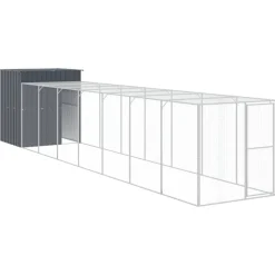 VIDAXL - Poulailler avec cour anthracite 165x863x181 cm acier galvanisé