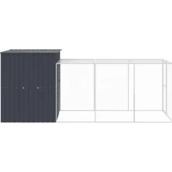 VIDAXL - Poulailler avec cour anthracite 165x455x181 cm acier galvanisé