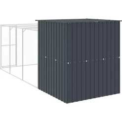 VIDAXL - Poulailler avec cour anthracite 165x455x181 cm acier galvanisé