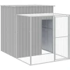 VIDAXL - Poulailler avec cour gris clair 165x251x181 cm acier galvanisé
